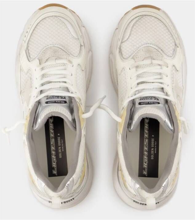 Golden Goose Leren Net en Suède Ster Hiel White Dames