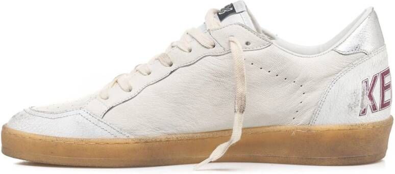 Golden Goose Witte Groene Leren Sneakers Ball Star White Heren