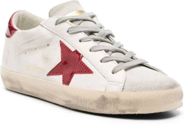 Golden Goose Witte Super Star Leren Sneakers White Dames