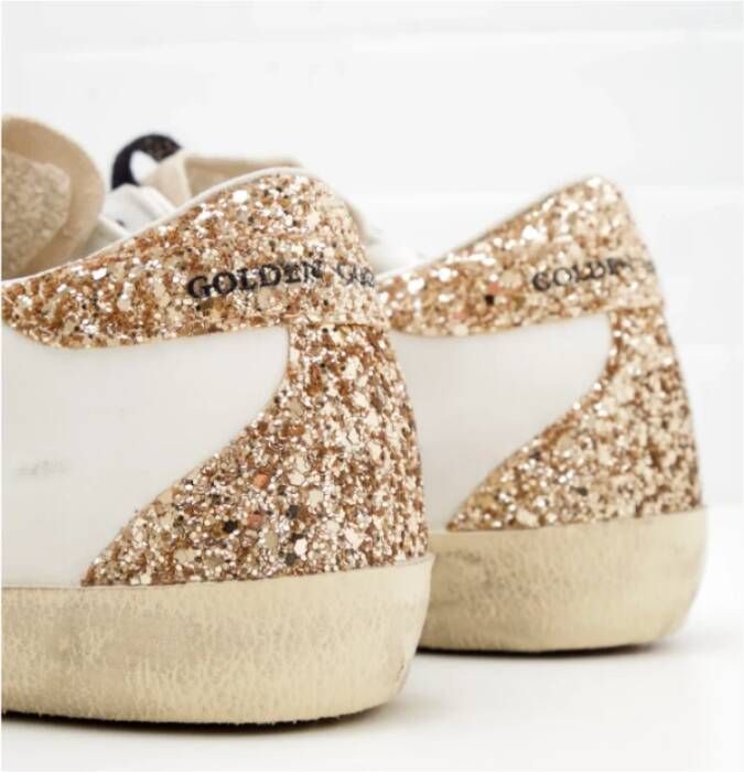 Golden Goose Witte Super Star Sneakers met Glittercontrast
