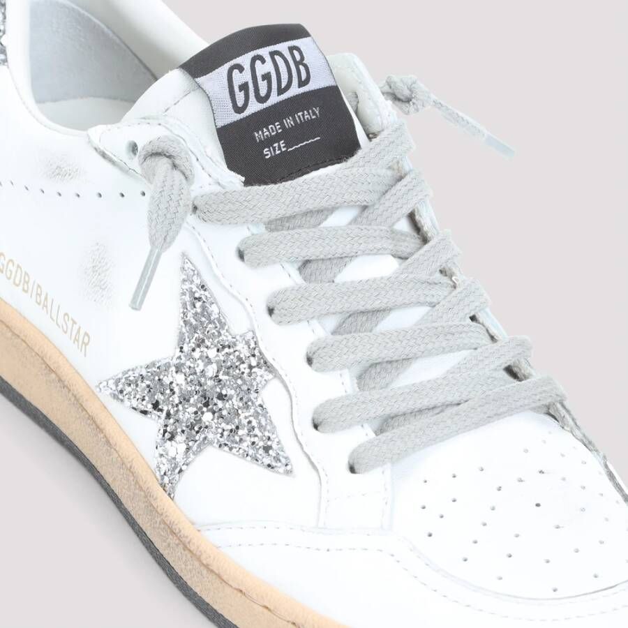 Golden Goose Witte Zilveren Ballstar Sneakers White Dames