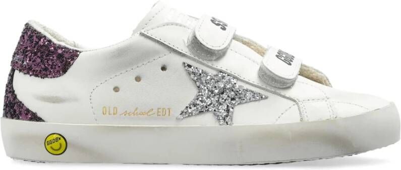 Golden Goose Witte Zilveren Bruine Old School Sneakers White Dames