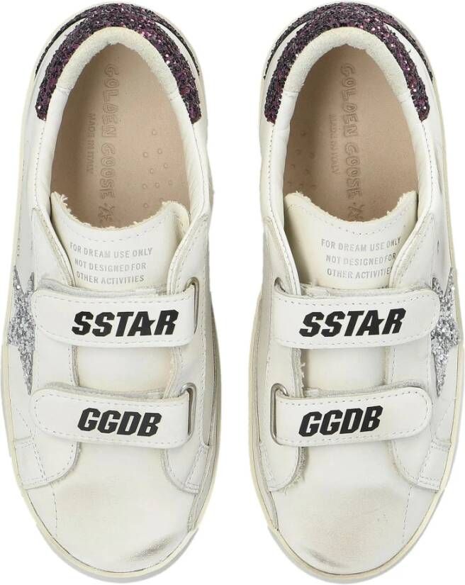 Golden Goose Witte Zilveren Bruine Old School Sneakers White Dames