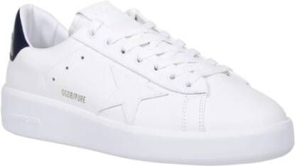 Golden Goose Witte Blauwe Pure Star Leren Bovenkant en Glanzende Leren Hak Wit Heren