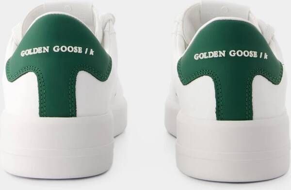 Golden Goose Witte Groene Leren Sneakers Pure Star Wit Heren