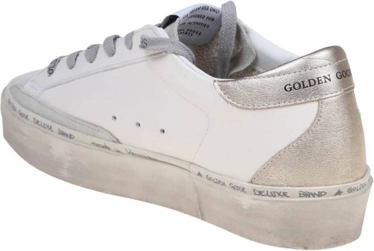 Golden Goose Witte IJs Leren Sneakers Ronde Neus White Dames