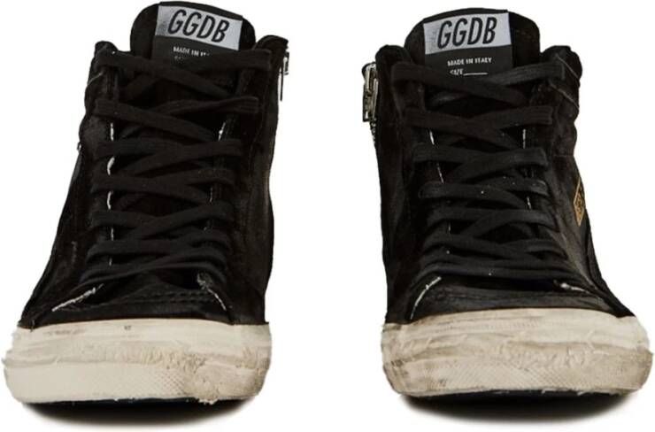 Golden Goose Zwarte Kalfsleren High-Top Sneaker