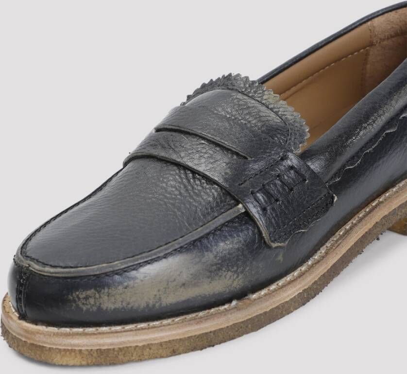 Golden Goose Zwarte Koeienleren Loafers