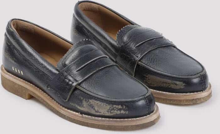 Golden Goose Zwarte Leren Loafers Stijlvolle Damesschoenen Black Dames