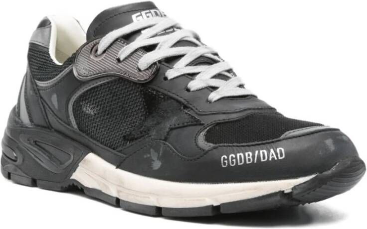 Golden Goose Zwarte Mesh Veters Rubberen Zool Schoenen