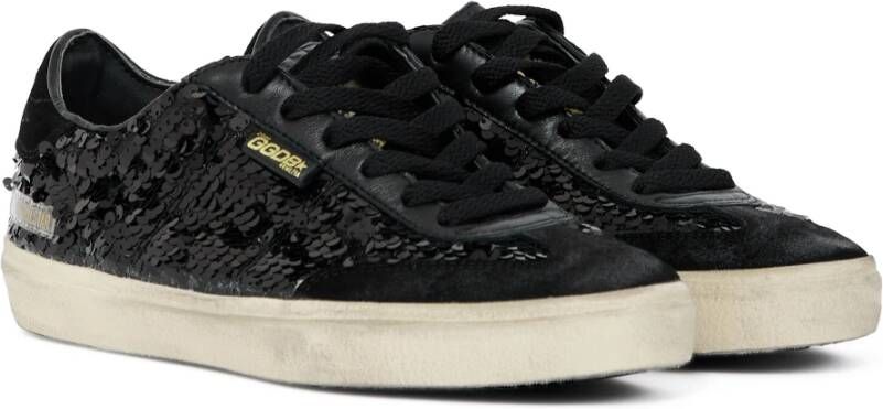 Golden Goose Zwarte Paillet Sneakers Suède Neus