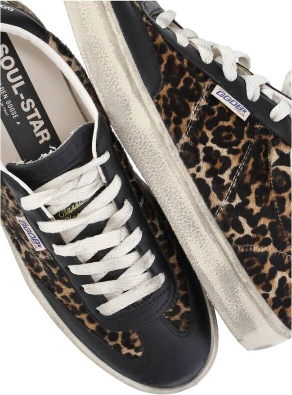 Golden Goose Zwarte Sneakers met Animalier Patroon
