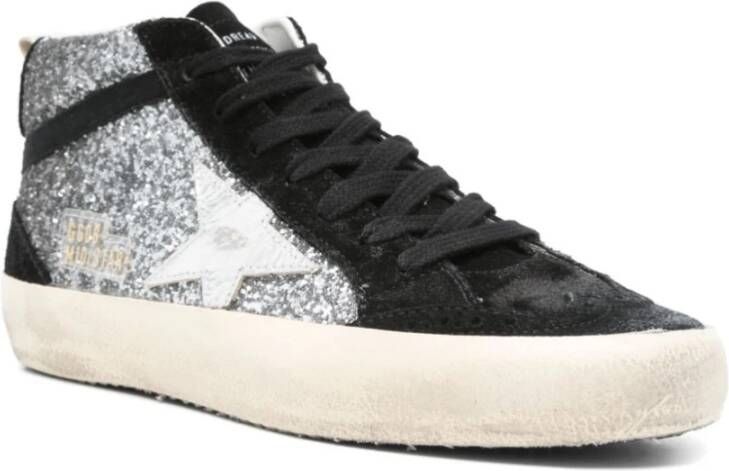 Golden Goose Zwarte Veterschoenen Platte Rubberen Zool Black Dames