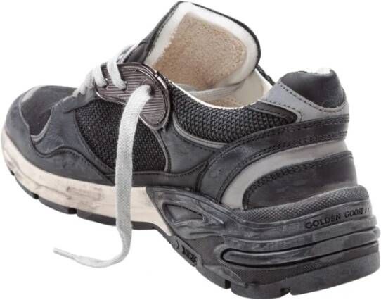 Golden Goose Zwart Zilver Leren Mesh Hardloopschoenen