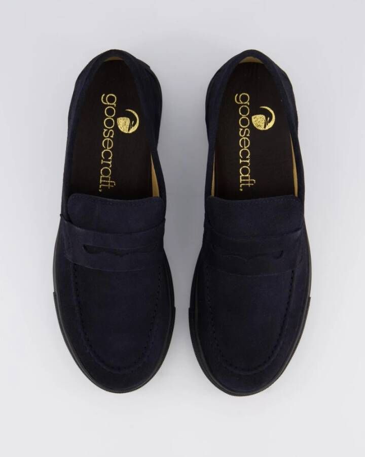 Goosecraft Christian Men Leren Jas Blue Heren