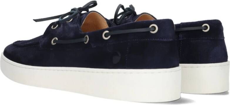Goosecraft Stijlvolle Blauwe Suède Veterschoenen