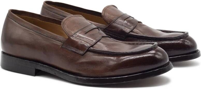 Green George Bruin leren loafers