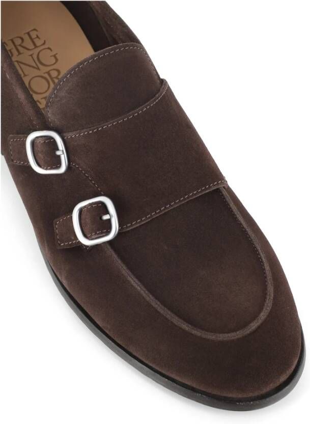 Green George Bruine Suède Loafer met Zilveren Gespen