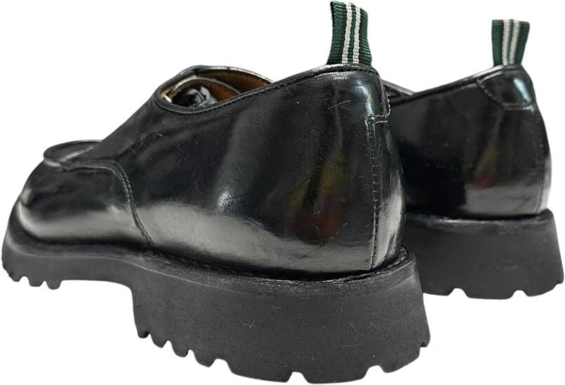 Green George Lage Leren Schoenen Black Heren