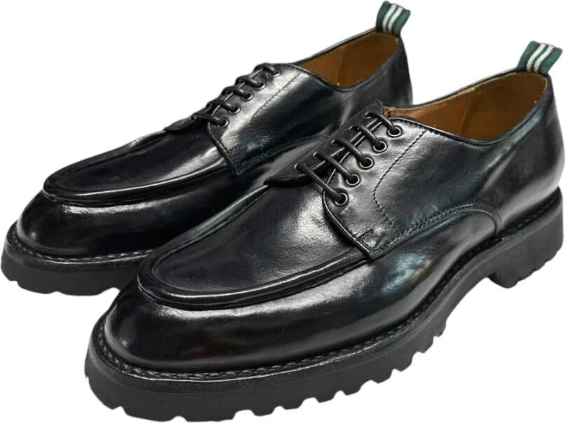 Green George Lage Leren Schoenen Black Heren