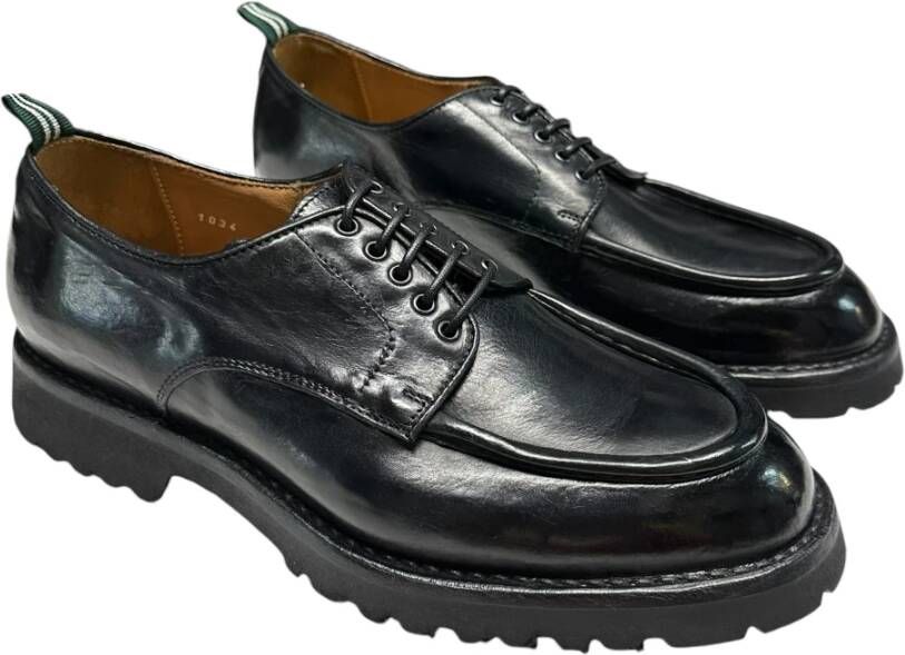 Green George Lage Leren Schoenen Black Heren