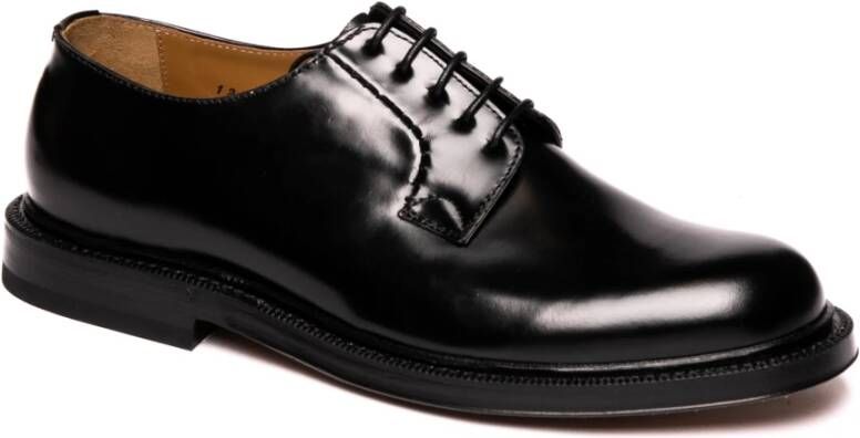 Green George Zwarte Derby Platte Schoenen Black Heren