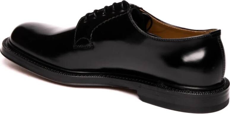 Green George Zwarte Derby Platte Schoenen Black Heren