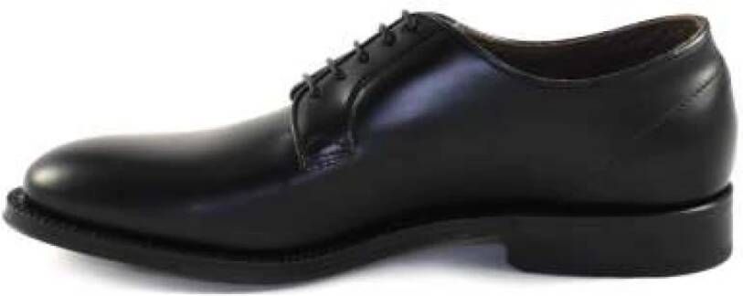 Green George Zwarte leren Derby schoenen Black Heren