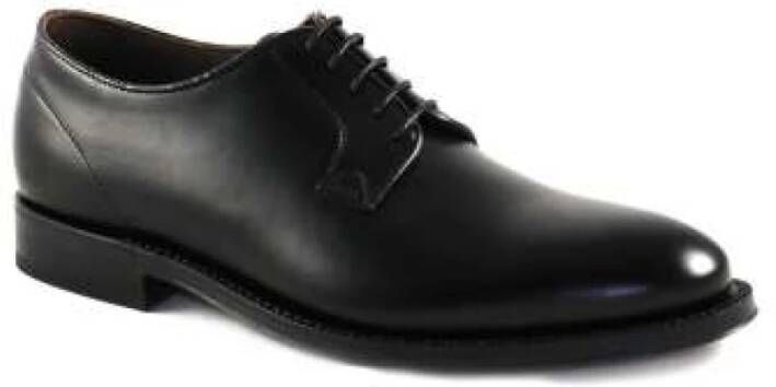 Green George Zwarte leren Derby schoenen Black Heren