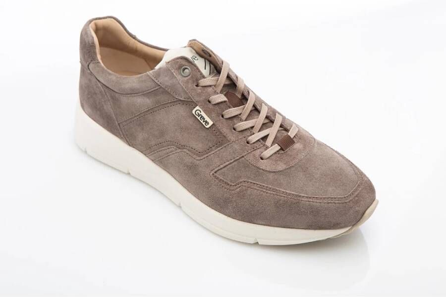 Greve Taupe Sneakers voor Nederlandse Mannen Beige Heren