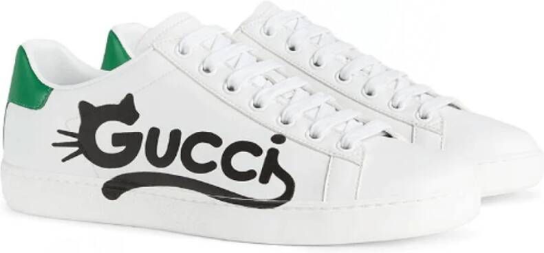 Gucci Ace kitten-logo lage sneakers White Dames