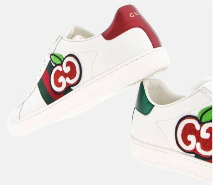 Gucci Apple Motief Lage Top Sneakers White Dames