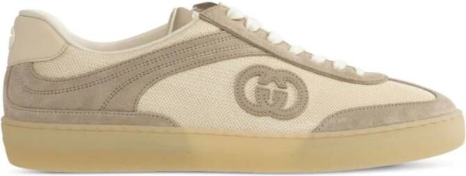 Gucci Beige Veterschoenen met Platte Zool