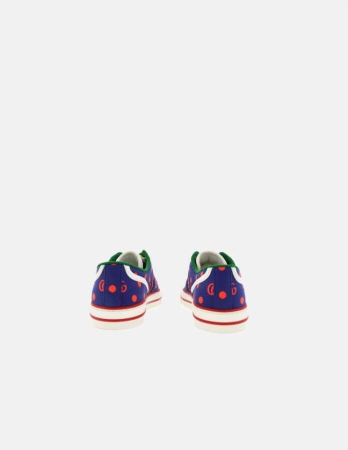 Gucci Blauw en rood gestippelde sneakers Blue Dames