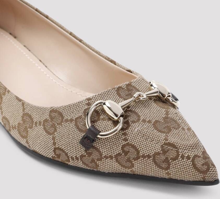 Gucci Bruin leren ballet ballerina's