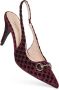 Gucci Burgundy Velvet Enkelband Sandalen - Thumbnail 2
