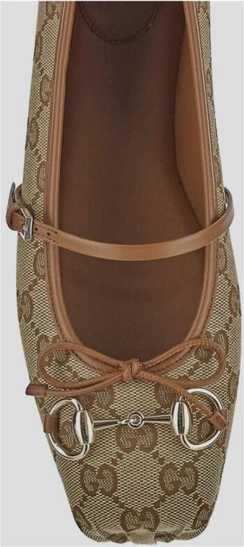 Gucci Canvas Horsebit Ballerina Schoenen