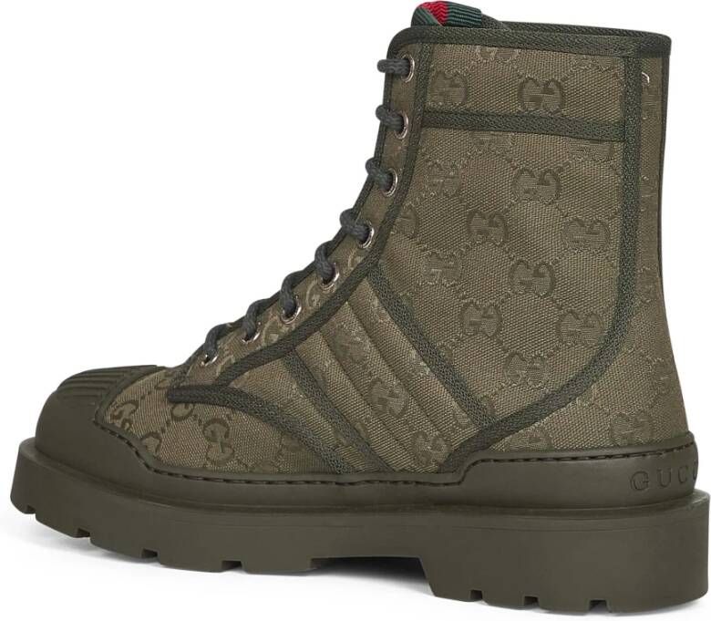 Gucci Canvas Veterschoenen met Webdetail