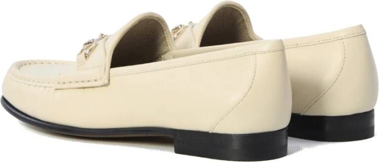 Gucci Ivoor Leren Loafers Horsebit Stijl