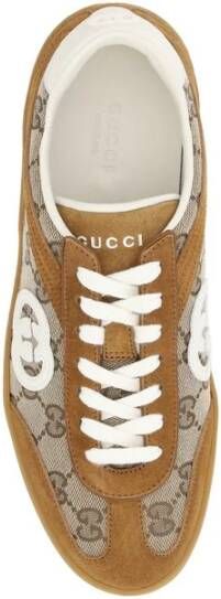 Gucci Lace-up sneakers met patroon en afgeronde neus