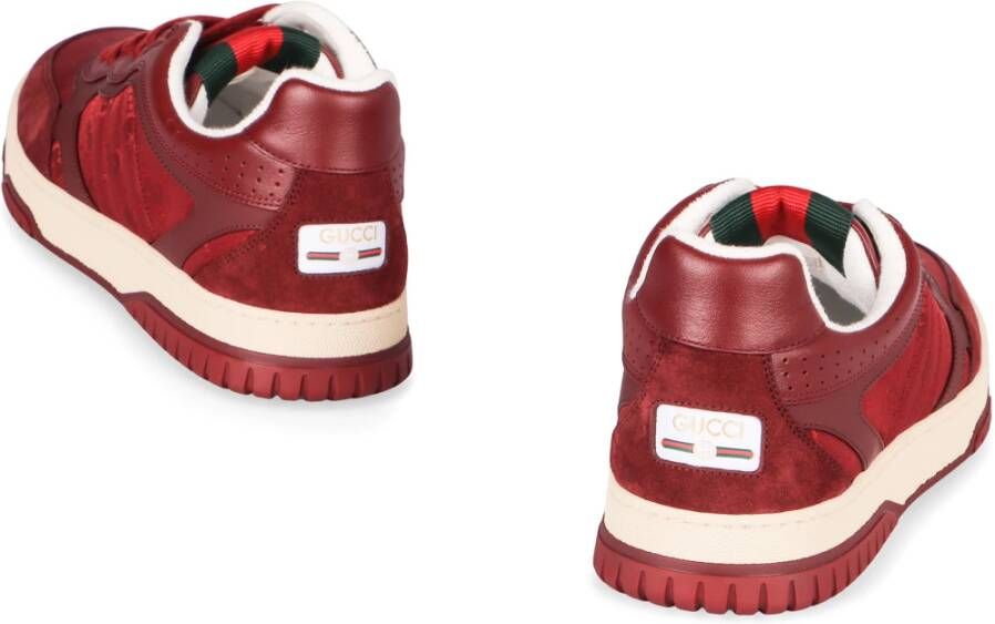 Gucci Lage Re-Web sneakers met suède