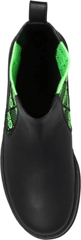Gucci Leren High-Top Laarzen met Monogram Black Heren