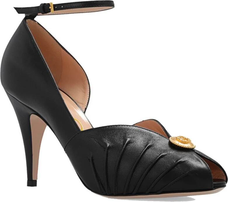 Gucci Leren pumps met Interlocking G-logo Black Dames