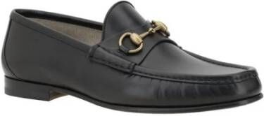 Gucci Metallic Horsebit Leren Loafers Black Heren