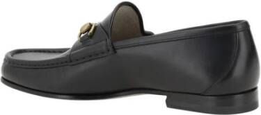 Gucci Metallic Horsebit Leren Loafers Black Heren