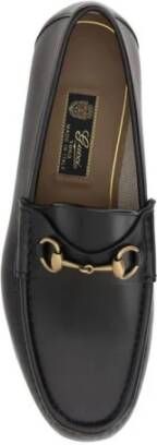 Gucci Metallic Horsebit Leren Loafers Black Heren