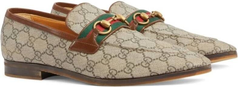 Gucci Monogram Leren Loafers Brown Heren