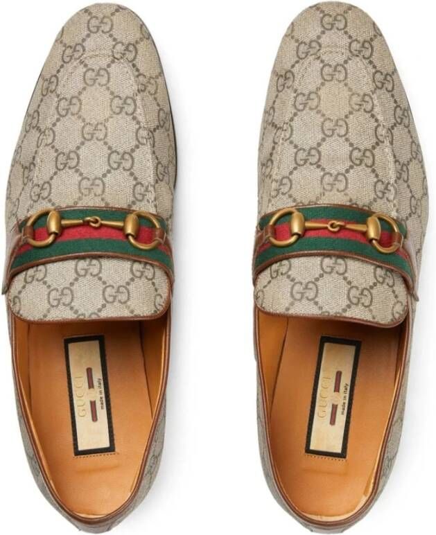 Gucci Monogram Leren Loafers Brown Heren