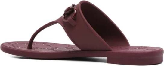 Gucci Rode Horsebit T-Bar Sandalen GG Patroon