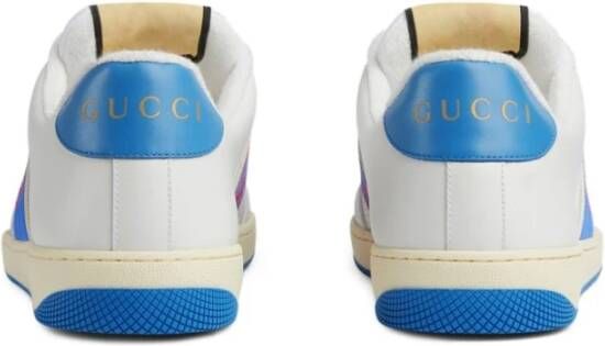Gucci Rode Lage-Top Leren Sneakers Multicolor Heren